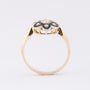 Gold ring with pearls and enamel