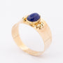 Gold ring with lapis lazuli.
