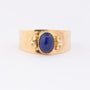 Gold ring with lapis lazuli.