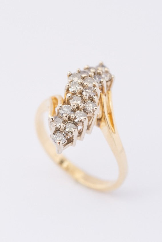 Gouden slag ring met briljanten