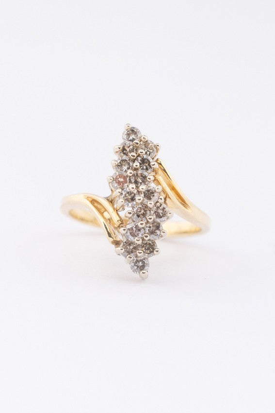 Gouden slag ring met briljanten