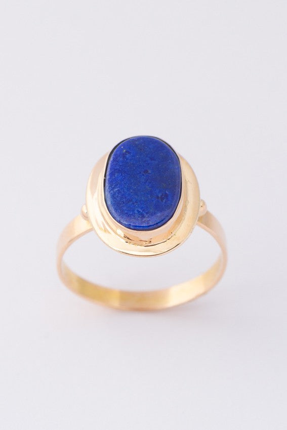 Gouden ring met lapis lazuli