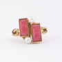 Gouden ring met rhodochrosiet