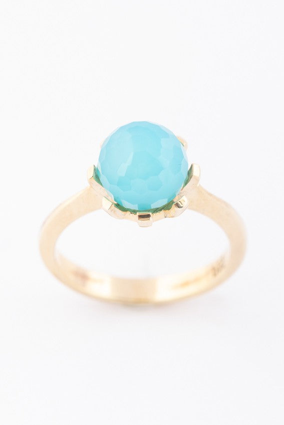 Gouden ring met chalcedoon