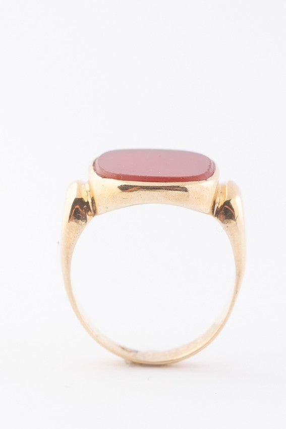 Gouden heren ring met carneool