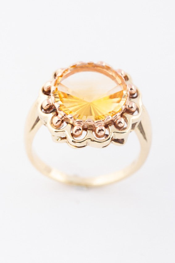 Gouden ring met citrien