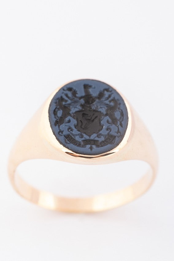 gouden heren ring met familiewapen