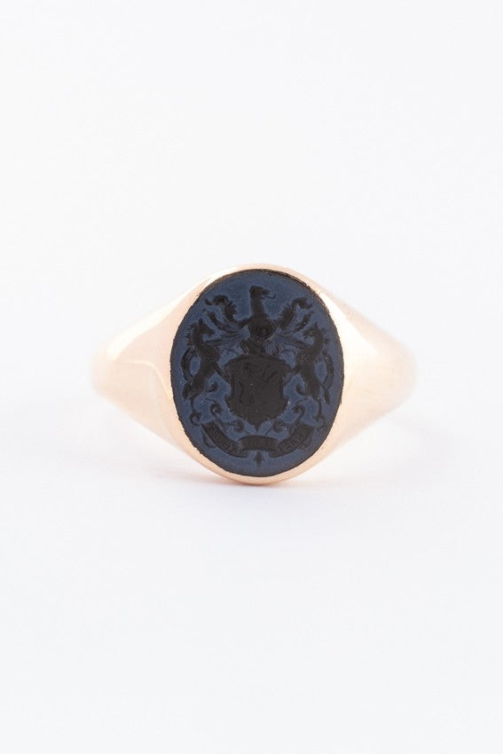 gouden heren ring met familiewapen