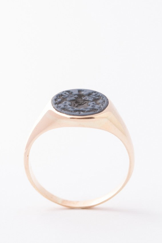 gouden heren ring met familiewapen