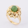 Gouden blad ring met jade