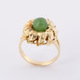 Gouden blad ring met jade