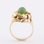 Gouden blad ring met jade
