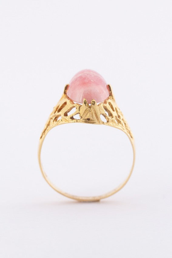 Gouden ring met rhodochrosiet