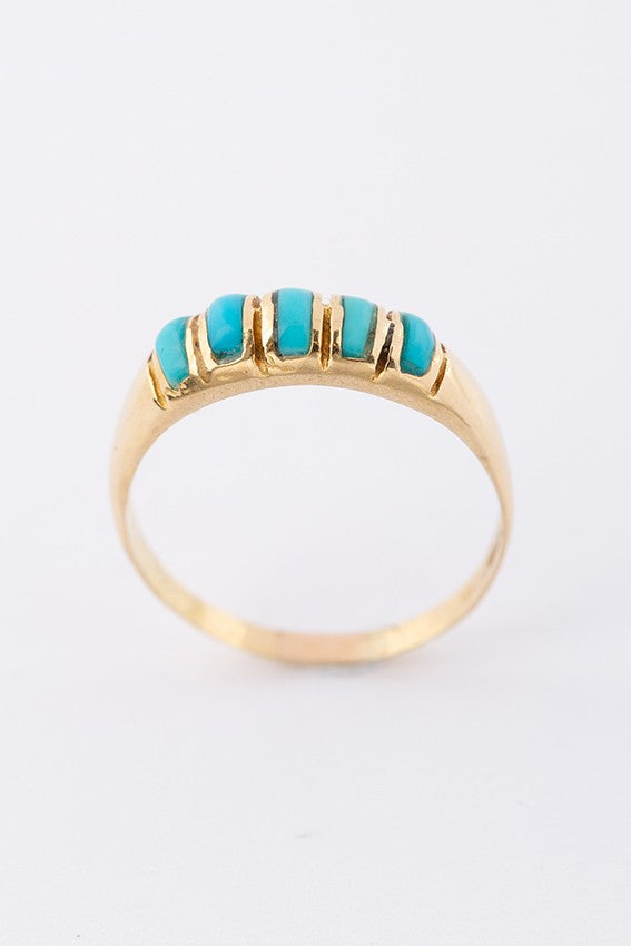 Gouden ring met turkooisen