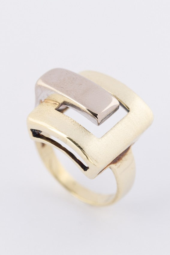 wit/geel gouden ring