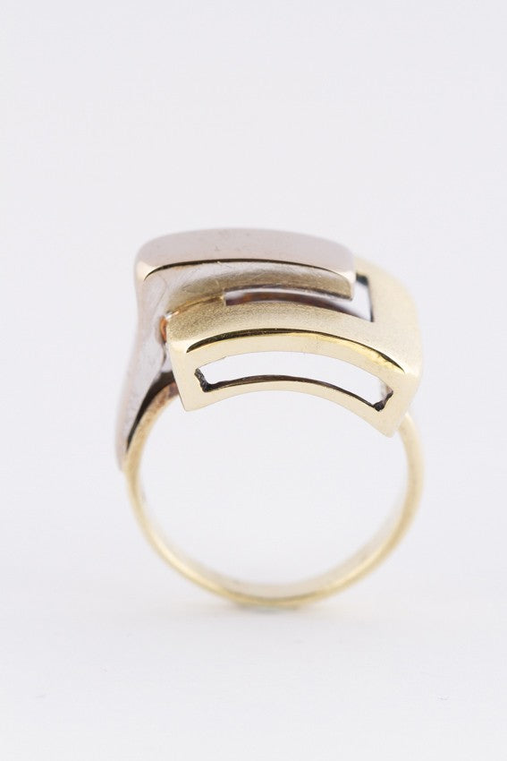 wit/geel gouden ring