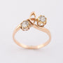 Antieke gouden slag ring met 2 diamanten