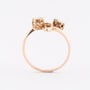Antieke gouden slag ring met 2 diamanten