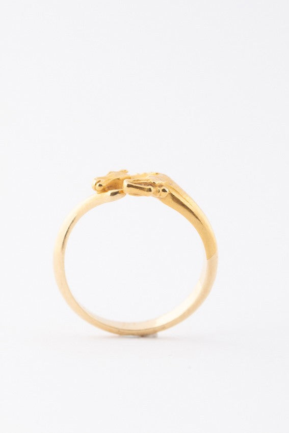 Gouden ring met een springend paard