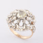 Antieke goud/zilver entourage ring met diamanten