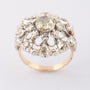 Antieke goud/zilver entourage ring met diamanten