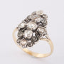 Antieke gouden ring met roos geslepen diamanten