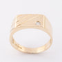Gouden heren ring met een briljant van ca. 0.05 ct.