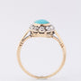 Antieke entourage ring met turkoois en diamanten