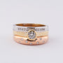 Massieve gouden tri-color (scharnier/reuma) ring met 20 briljanten