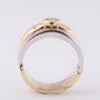 Massieve gouden tri-color (scharnier/reuma) ring met 20 briljanten