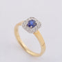 Gouden ring met saffier en briljanten