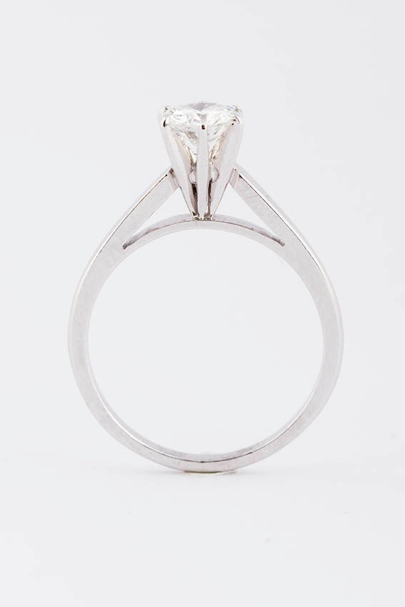 Solitair ring met briljant. Met certificaat