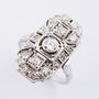 Art Déco ring met briljant en diamant