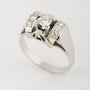 Platinum démodé (retro) ring with brilliant cut diamond