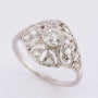 Antique platinum Art Deco ring with 7 old-cut diamonds