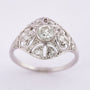 Antique platinum Art Deco ring with 7 old-cut diamonds