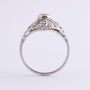 Antique platinum Art Deco ring with 7 old-cut diamonds