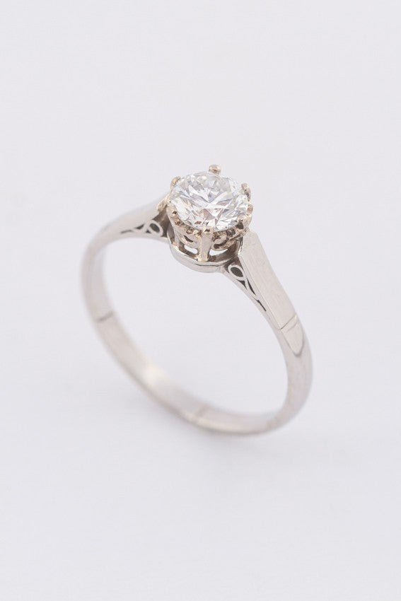 wit gouden solitair ring met een briljant (0.67 ct.)