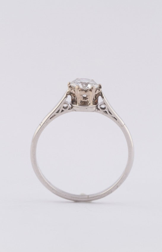 wit gouden solitair ring met een briljant (0.67 ct.)