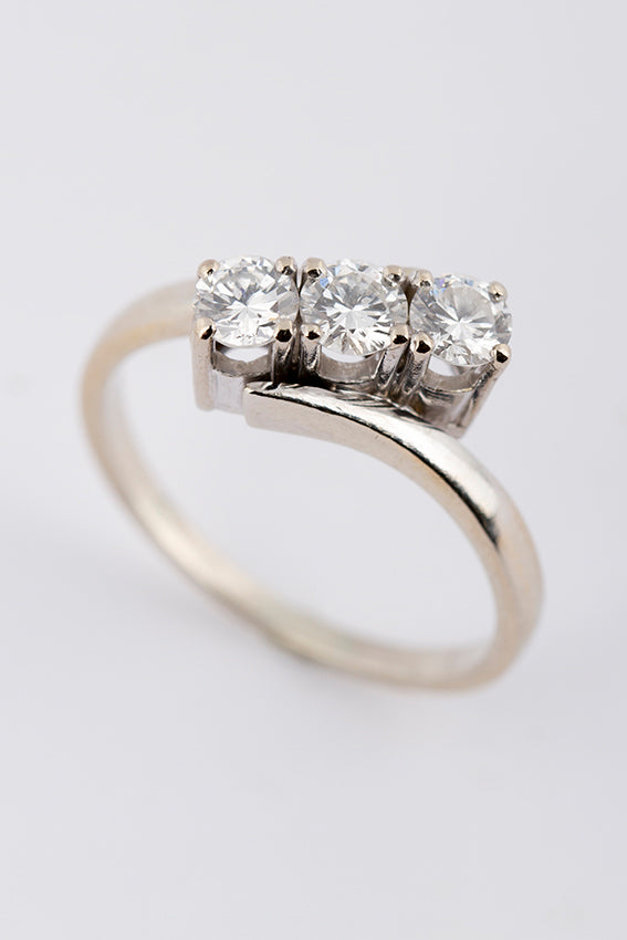 White gold ring with diamonds