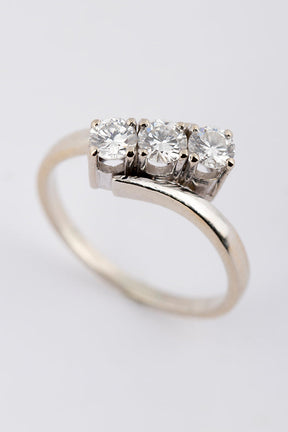 White gold ring with diamonds