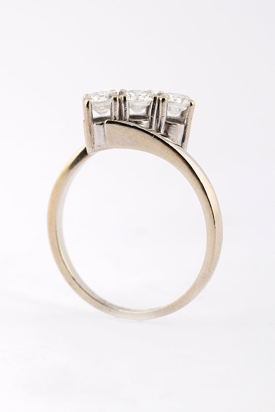 White gold ring with diamonds