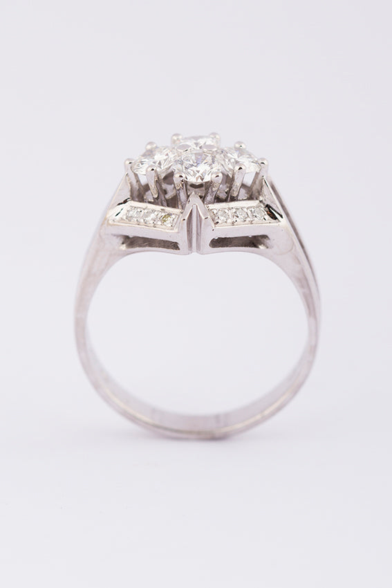 White gold ring with diamonds
