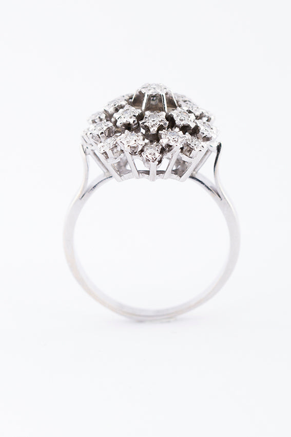White gold double entourage ring