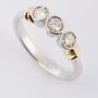 White/yellow gold row ring with brilliant