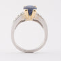White/yellow gold ring with sapphire