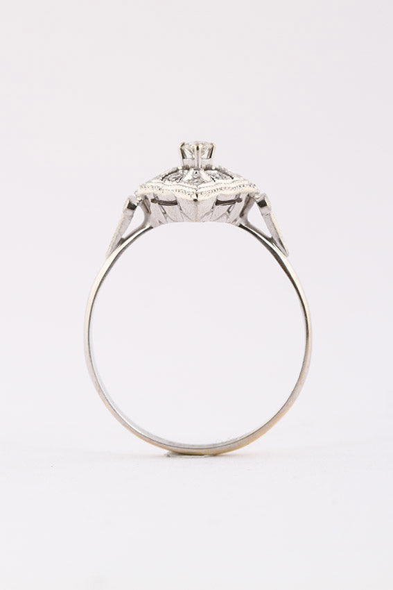 Art Déco stijl ring met briljant