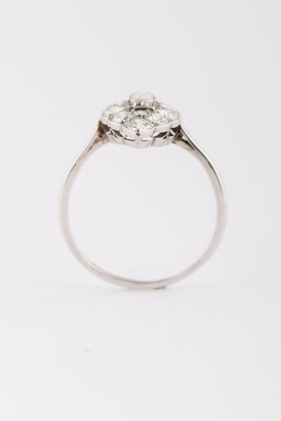 Wit gouden markies ring met briljanten