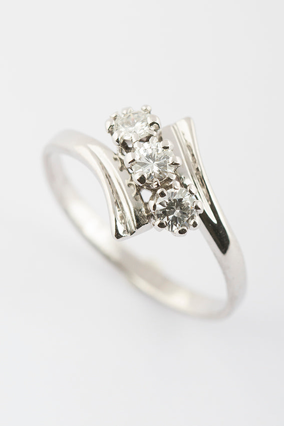 White gold ring with diamonds