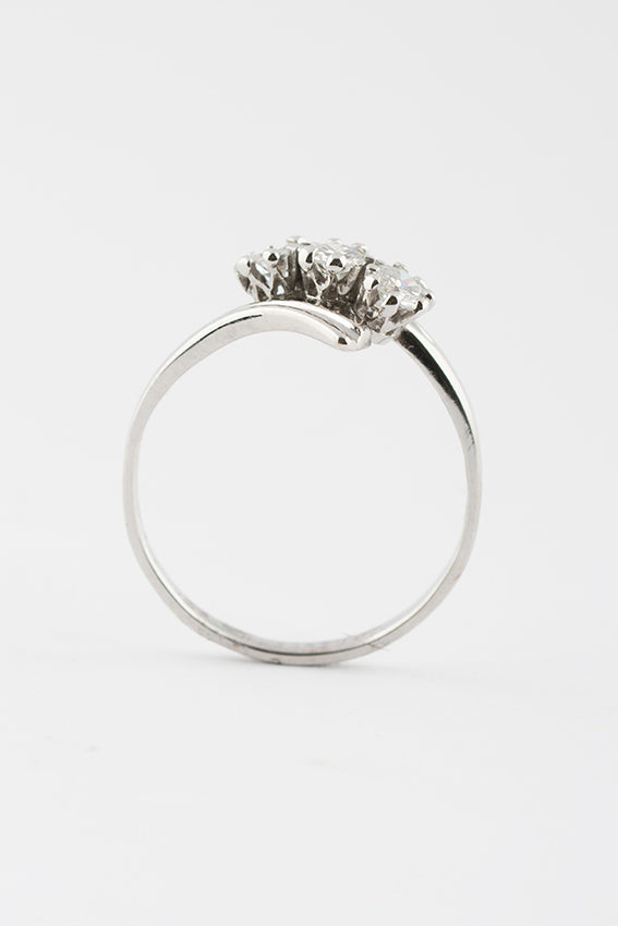 White gold ring with diamonds